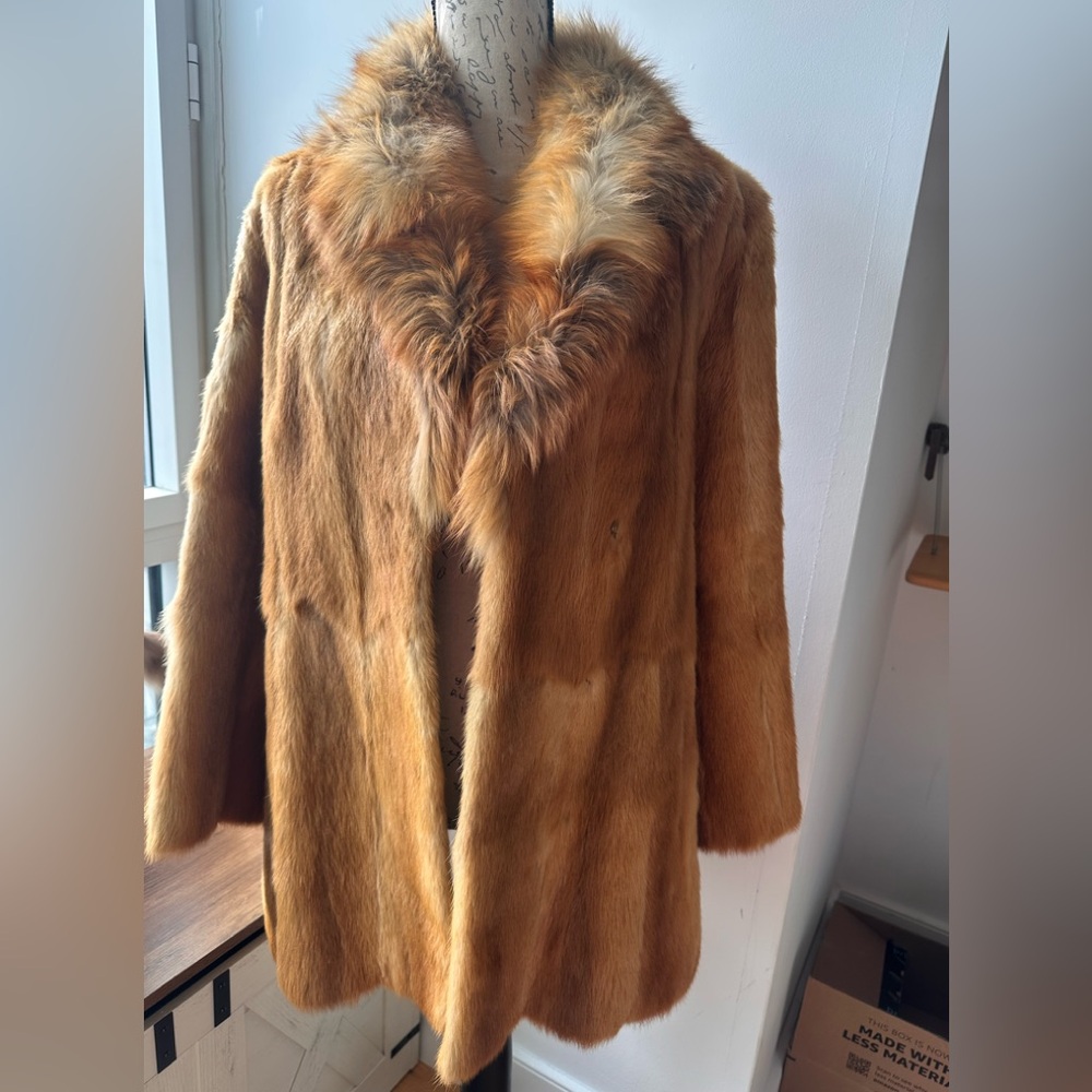 Vintage red fox fur coat